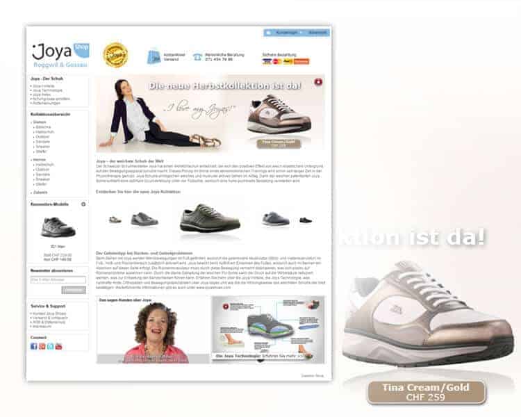 Der weltweit operiende Schuhhersteller Joya vertraute unserer Angentur um deren Webseiten und Ecommerce Onlineshop zu entwickeln.